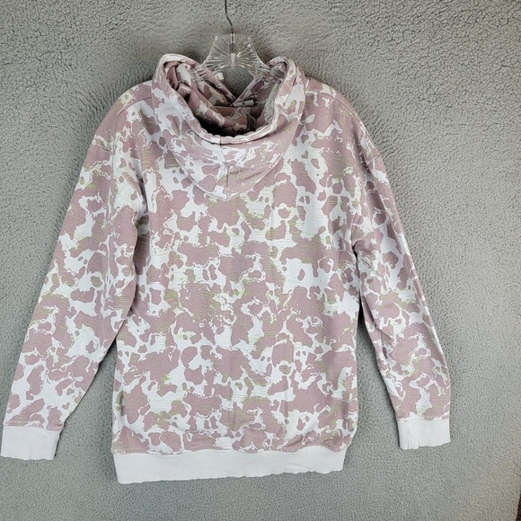 Gymshark Hoodie Womens Medium Oversized White Pink Camo Splotch GLP05791 EUC - Picture 2 of 8